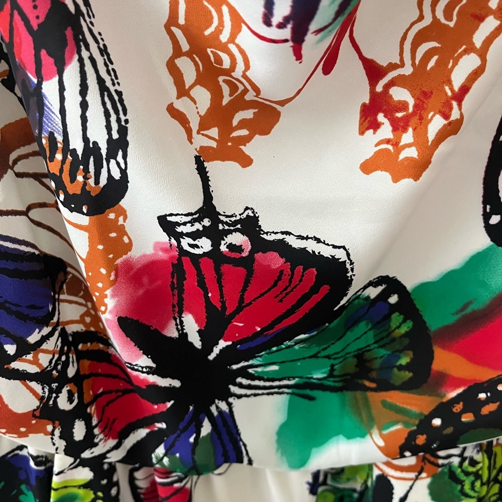 New York & Company Strapless Multicolor Butterfly Dress - Picture 4 of 10